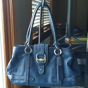 EUC - Blue Leather Apt 9 Satchel Bag